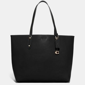 New Coach Black Genuine Leather Tote Bag